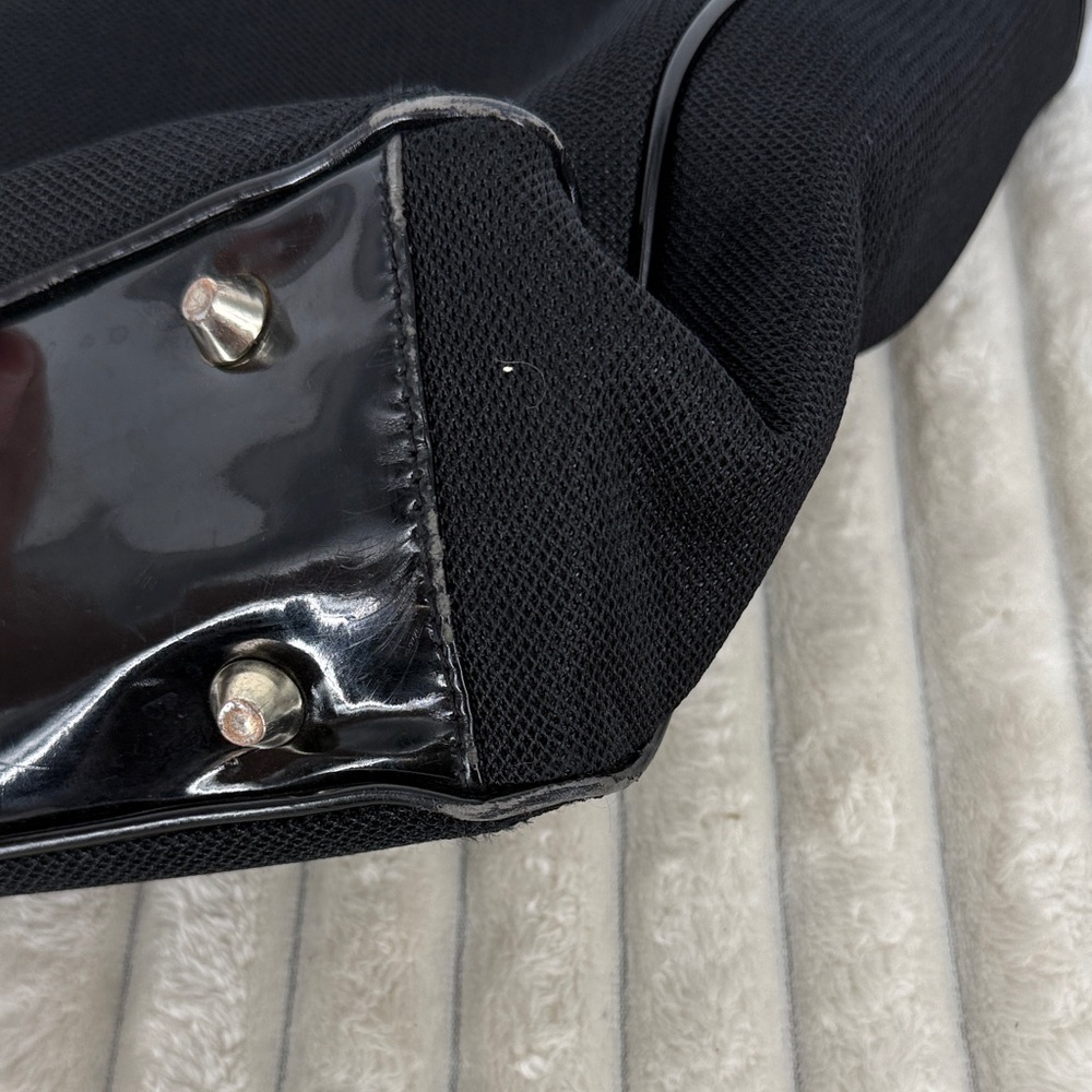 Versace Parfums Large Black Tote Bag with Patent Leather Trim - Picture 7 of 12